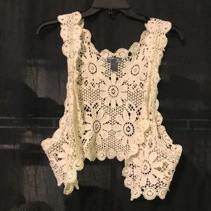 White lace cover top